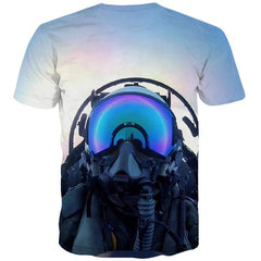 Sky T-shirt Men Helicopter Tshirts Cool Military T shirts Funny Metal Tshirt Printed War Tshirts Casual - KYKU