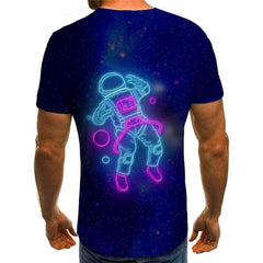 Astronaut T shirt Men Space Tshirts Casual Universe Tshirt Printed Black T-shirts 3d