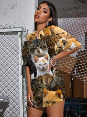 Cat T-shirt Women Animal Funny T shirts Home Shirt Print Lovely Punk Rock Harajuku Tshirt Printed