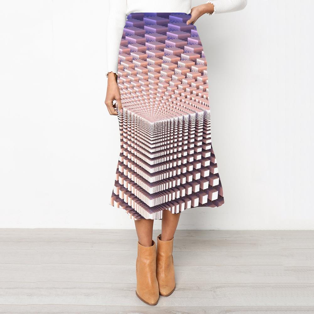 
Geometric Skirts Women Psychedelic Rock Frauen Vortex Skirt Ladies Yellow School skirt - KYKU
                