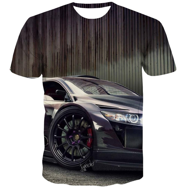 Racing Car T shirts Men Metal T shirts Funny City Tshirts Novelty Gray T-shirts Graphic Retro Tshirt Anime