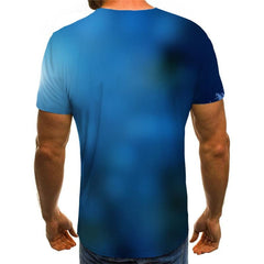 Christmas T shirts Men Party T-shirts 3d Solid Color T-shirts Graphic Blue Tshirt Printed