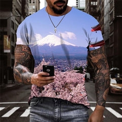 Waves T-shirt Men Sail Anime Clothes Surf Funny T shirts Ocean Shirt Print