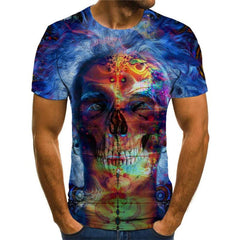 Skull T shirt Men Colorful T-shirts 3d Abstract Tshirt Printed Psychedelic Shirt Print