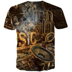 Music T shirts Men Instrument T-shirts 3d Retro T-shirts Graphic Electronic Tshirts Cool