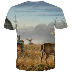 Animal T-shirt Men Hunting Tshirt Printed Landscape Tshirts Casual Snow Anime Clothes