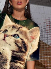 Cat T Shirt Women Animal Tshirt Printed Love Shirt Print Harajuku Gothic