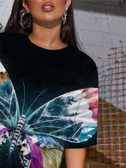 Butterfly T Shirt Women Animal Punk Rock Colorful Shirt Print Harajuku T-shirts 3d