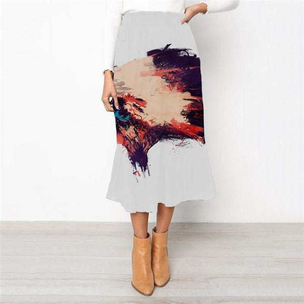 Indios Skirt Women Graffiti Rock Frauen Colorful School skirt Womens Clothing - KYKU