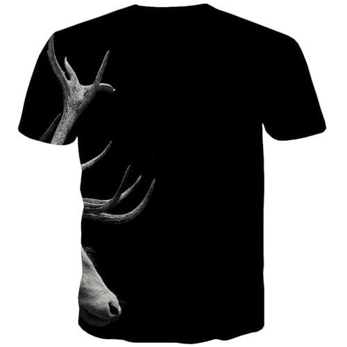 
Deer T-shirt Men Animal Tshirt Printed Halloween Shirt Print Black Tshirts Casual - KYKU
                