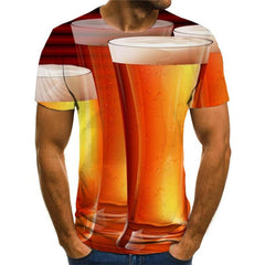 Beer T-shirt Men Harajuku T-shirts 3d Hip Hop Tshirt Printed Novel Shirt Print