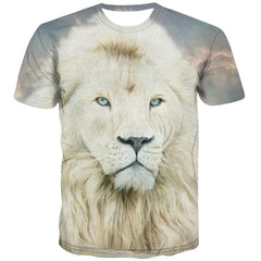 Lion T-shirt Men Animal Anime Clothes Harajuku Tshirt Printed Funny Funny T shirts