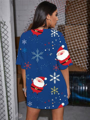 New Year T-shirt Women Santa Claus Gothic Snowflake Tshirt Printed