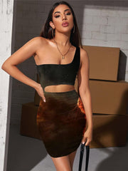 Cat Dress Women Animal Hollow out Dresses Galaxy Halter Sleeveless