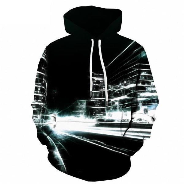 City Sweatshirts men Aurora Hoodie Print Black Hooded Casual Unisex Funny Autumn - KYKU