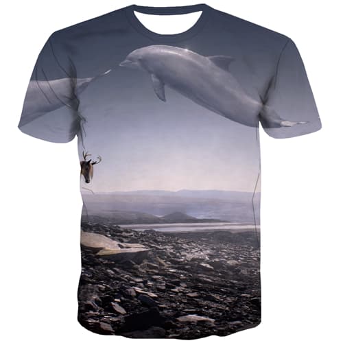 
Dolphin T shirts Men Animal T-shirts Graphic Harajuku T-shirts 3d Short Sleeve - KYKU
                