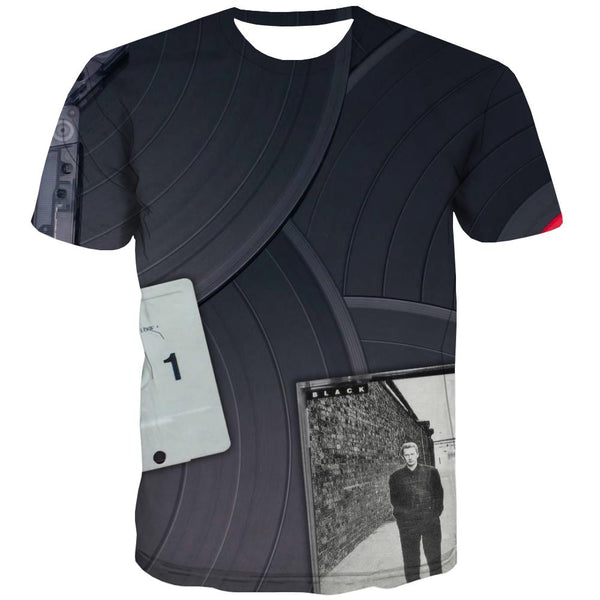 Music T-shirt Men Instrument Tshirts Casual Retro Tshirts Novelty Electronic T shirts Funny
