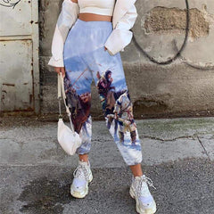 Indios Trousers Women Horse Casual Pant Snow Jogger Pants  3d Printed Fishing High Waist Pants - KYKU