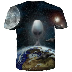 Galaxy T-shirt Men Space Funny T shirts Universe Shirt Print Earth Tshirts Casual