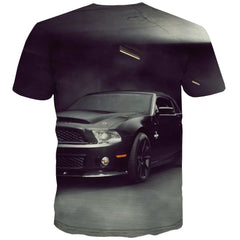 Racing Car T-shirt Men Metal Tshirts Cool City T shirts Funny Gray Tshirt Anime Retro T-shirts 3d