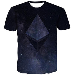 Ethereum T shirt Men Galaxy Tshirts Casual Art Tshirt Printed Funny Shirt Print