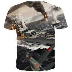 War T shirts Men Flame T-shirts 3d Military Tshirts Cool Usa Tshirts Casual Ocean Tshirt Anime - KYKU