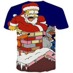 Christmas T-shirt Men Santa Claus Tshirts Cool Funny Tshirt Anime Party Tshirt Printed