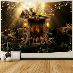 Lion Tapestry Animal Tenture Mandala Anime Tapestries Family Home Tapestrys Forest Wall Tapestry
