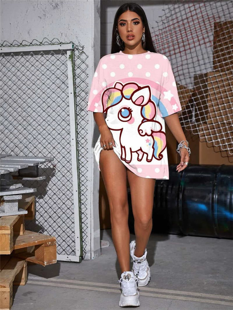 
Unicorn T-shirt Women Animal T-shirts 3d Rainbow Funny T shirts Colorful Shirt Print
                