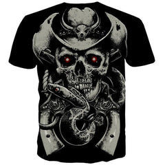 Skull T shirt Men Snake Anime Clothes Animal Funny T shirts Hip Hop Shirt Print