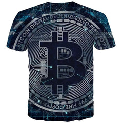 Bitcoin T shirt Men Galaxy T-shirts 3d Abstract Shirt Print Retro Tshirts Casual
