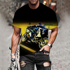 Motorcycle T-shirt Men Hip Hop Tshirt Printed Gothic Shirt Print Short Sleeve