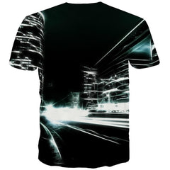 City T shirts Men Aurora Tshirt Printed Black Tshirts Casual Short Sleeve