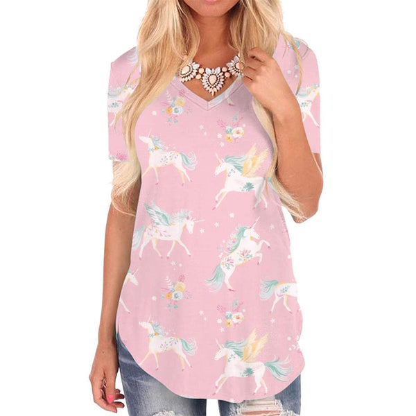 Unicorn T Shirt Women Animal Funny T shirts Flower Tshirts Printed Harajuku T-shirts 3d