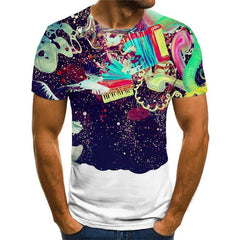 Astronaut T-shirt Men Galaxy Funny T shirts Colorful Tshirts Casual