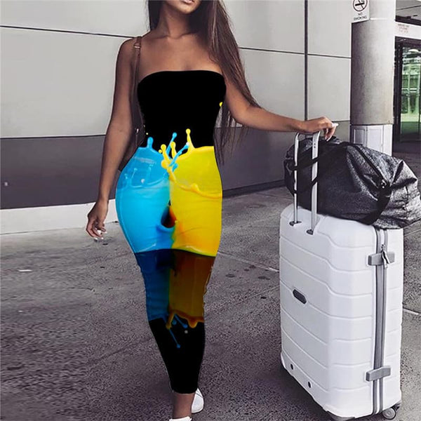Pigment Dress Women Colorful 3d Print Art Boho Womens Clothing Summer