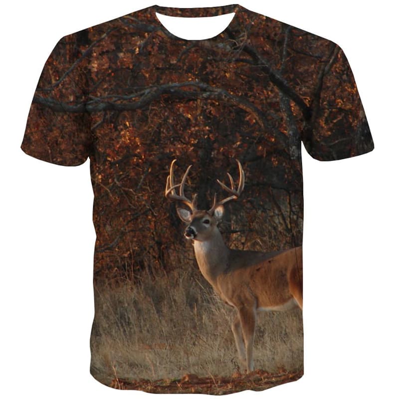 
Deer T shirts Men Animal Tshirts Cool Forest Shirt Print Harajuku T-shirts Graphic
                