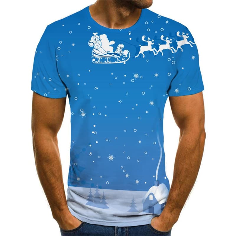 
Christmas T-shirt Men Deer Shirt Print Santa Claus T-shirts Graphic Snow T-shirts 3d
                