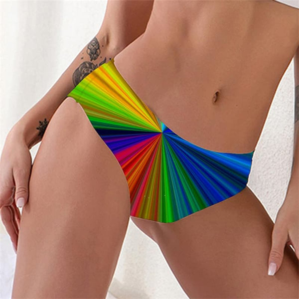 Colorful Briefs Women Abstract Seamless Street Knickers Dizziness Lingerie Female