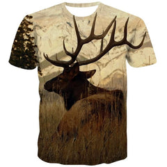 Animal T shirt Men Hunting Tshirt Printed Landscape Tshirts Casual Harajuku Shirt Print