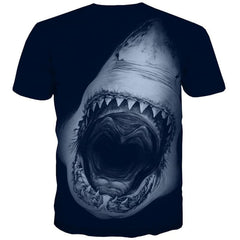 Shark T shirt Men Ocean Tshirts Casual Animal Shirt Print Black Anime Clothes