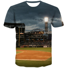 Baseball T shirts Men Stadium Shirt Print Game Tshirts Novelty White Tshirt Printed
