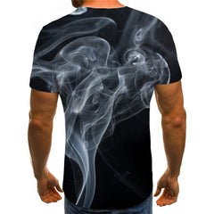 Smoke T-shirt Men Abstract Anime Clothes Psychedelic Tshirts Casual Black T-shirts 3d