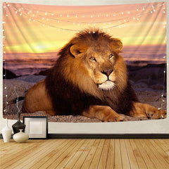 Lion Tapestry Animal Home Tapestrys Anime Wall Tapestry Pink Clouds Tapestries Street Rug Wall