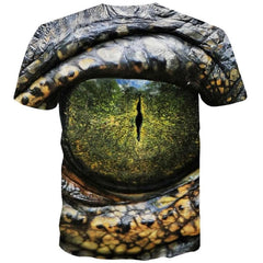 Crocodile T-shirt Men Animal Tshirts Casual Eye Anime Clothes Harajuku Tshirt Printed