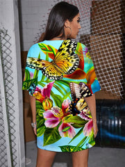 Butterfly T-shirt Women Flower T-shirts 3d Animal Tshirt Printed Colorful Punk Rock