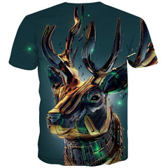 Deer T-shirt Men Animal Tshirt Anime Metal T-shirts 3d Technology T shirts Funny
