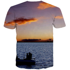 fishing T-shirt Men fish T shirts Funny sea Tshirt Printed Short Sleeve Hip hop - KYKU