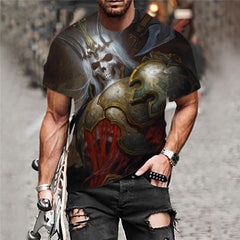 Skull T-shirt Men Skeleton Funny T shirts War Anime Clothes Hip Hop Shirt Print