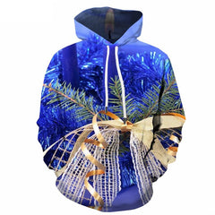Christmas Hoodie Men New Year Hoodie Print Blue Hoody Anime Party Hooded Casual